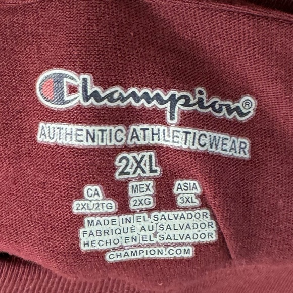 Champion Burgundy and White Bellarmine Knights Dad Crew Neck T Shirt Size 2XL - Picture 3 of 6